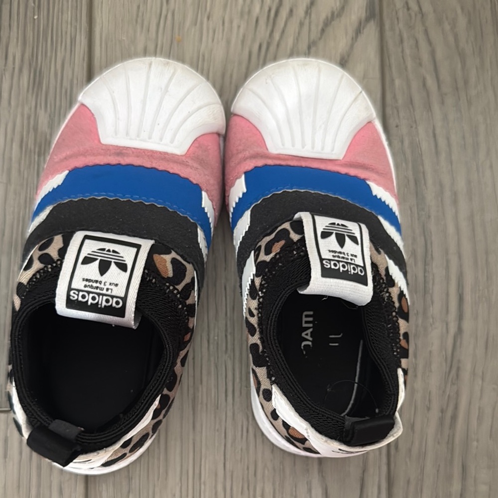 Adidas Pink and Blue Slip-On Sneakers